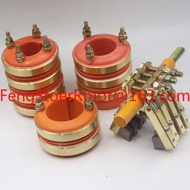 Collector ring conductive slip ring 2 3 4 pass inner diameter 20 25 30 35 outer diameter 58 keyway 8 herringbone carbon brush