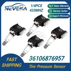 Nevosa 1/4PCS 36106876957 6887147 A0009052102 433MHz TPMS Sensor For BMW 5 G30 G31 G38 BMW 6 G32 Pneumatic Air Pressure Gauge