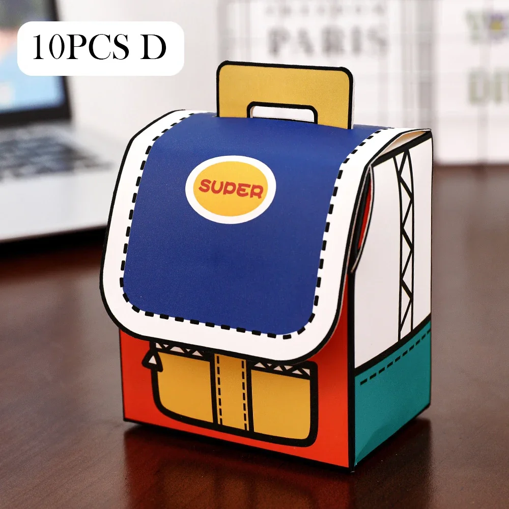 Cute Portable School Bag Candy Cookie Box Gift Packing Boxes for Kids