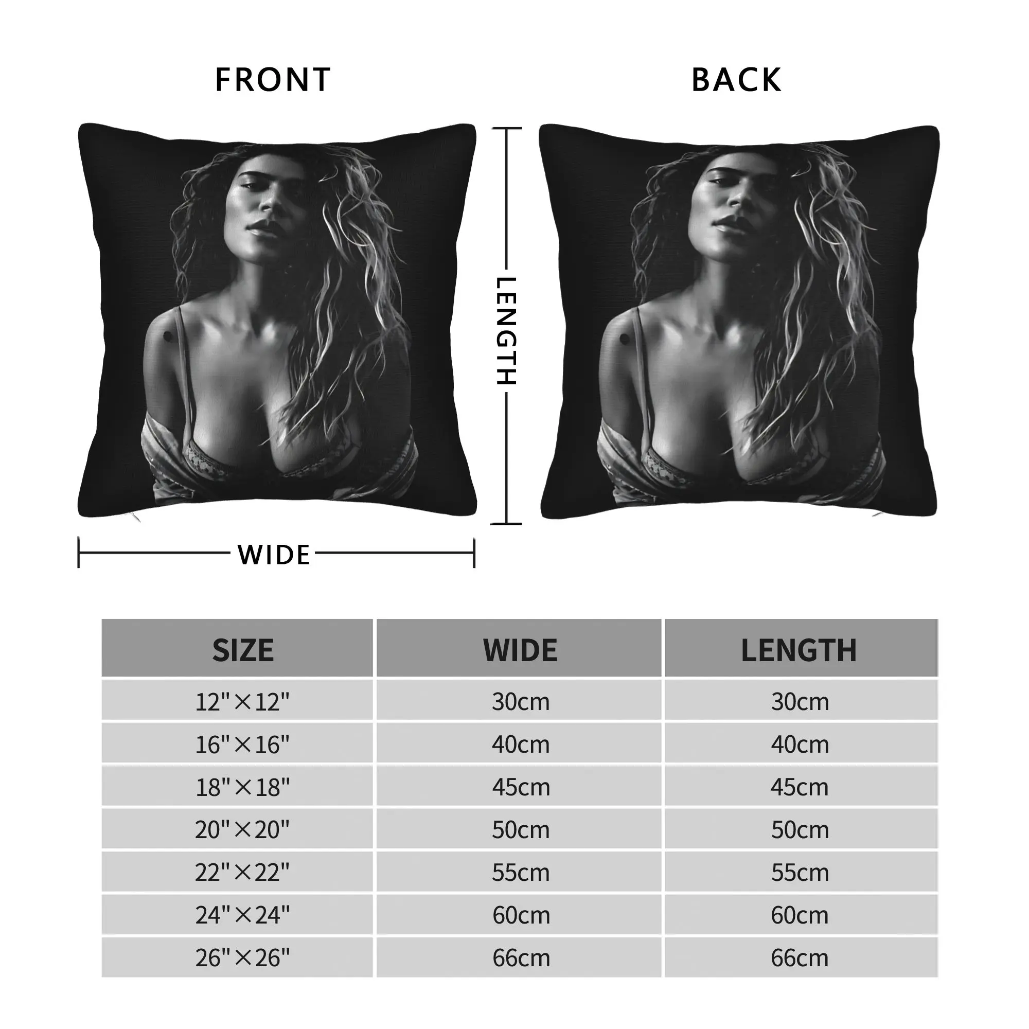 Pillow Cover Karol G Monochrome High Contrast Portrait  Novelty Pillow Case For Sofa Bedroom Home Decor Pillowcases