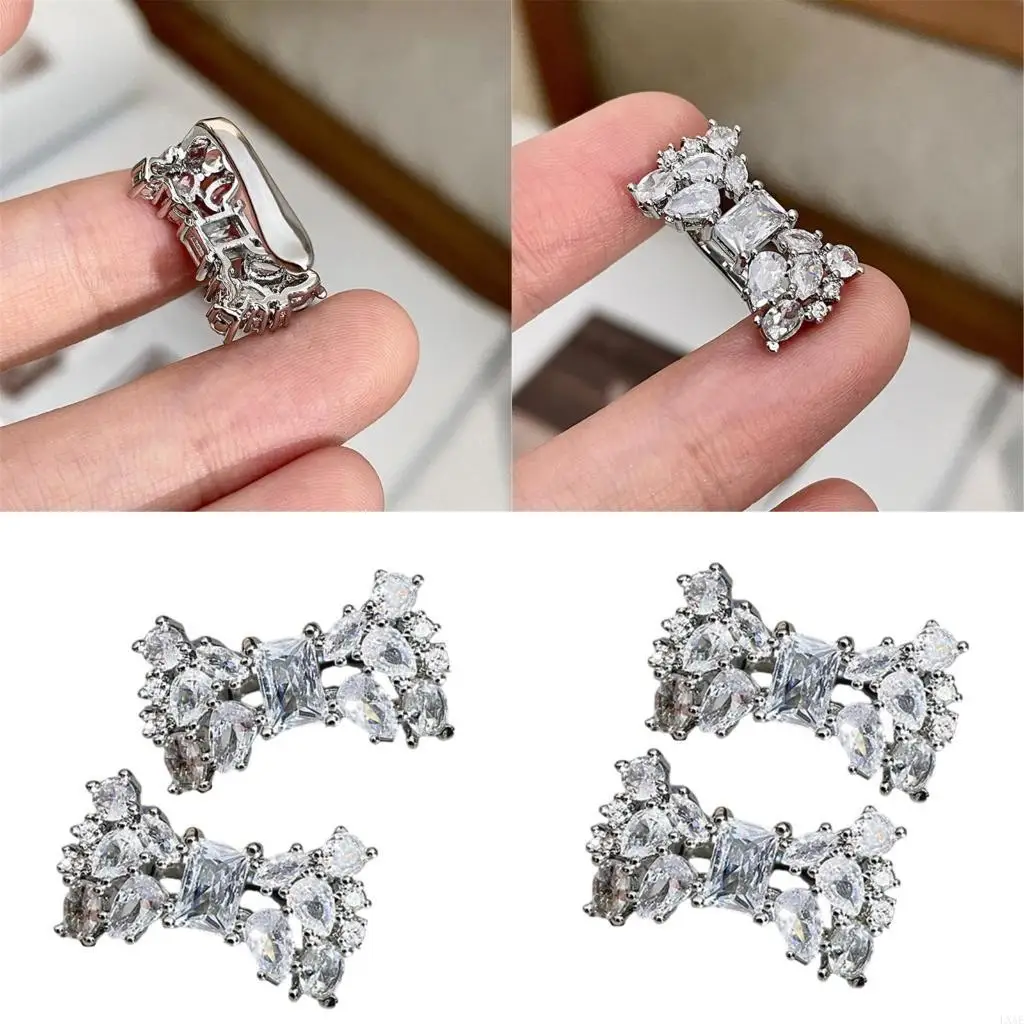 

Stylish Brass Studded Bowknot Ear Clip Suitable for Parties and Celebration