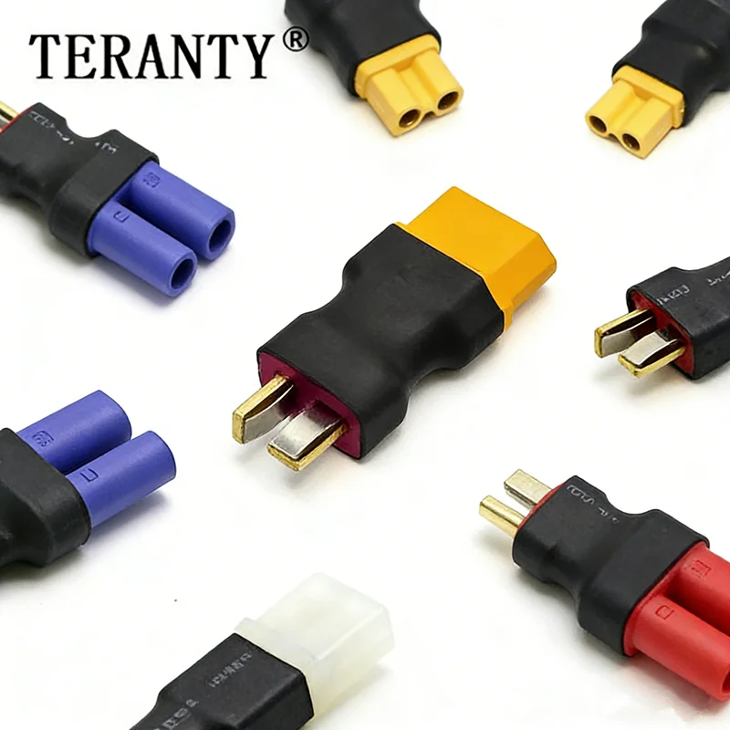 1PCS T Male to XT30/XT60/XT90/TRX/2P/EC3/EC5 Male Female Connector Conversion Adapter for Car Helicopter Quadcopter Lipo Battery