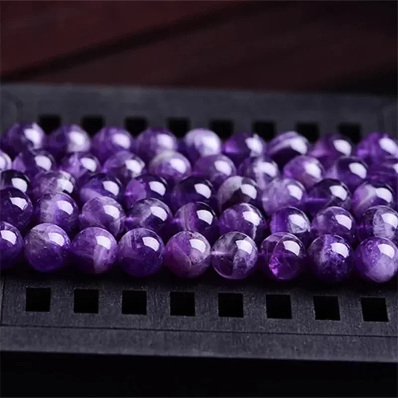 

15inch Natural Stone Beads Amethyst Round Loose Spacer Bead for DIY Jewelry Making Bracelet Necklace Accessroies 4/6/8/10mm