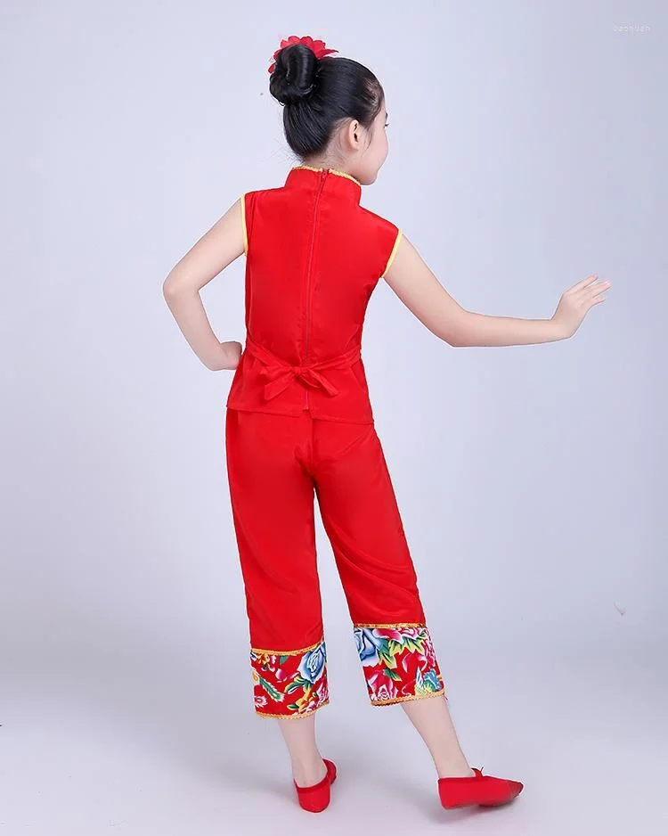 Stage Wear Children's Yangge Dance Costumes Girls Festive National Performance Clothing