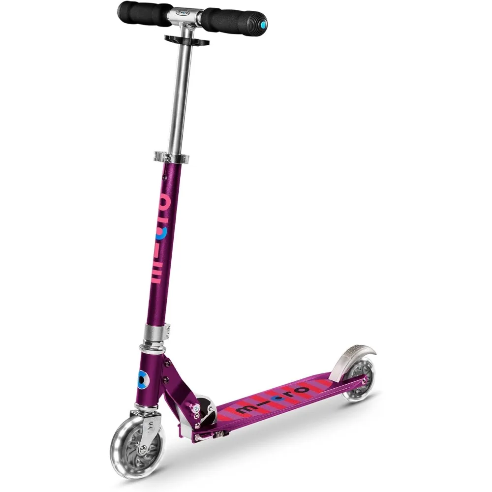 LED  2 Wheeled Kick Scooter Ages 6+ to Teen, fold-to-Carry, Lightweight, Portable Scooter with Motion-Activated Light-up Wheels