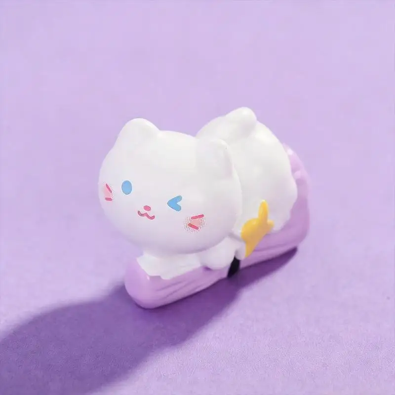 QX2E 6Pcs Fairys Garden Accessories Resin Cats Figurines Mini Cats Statue Microlandscape Ornament Educational Toy Figures