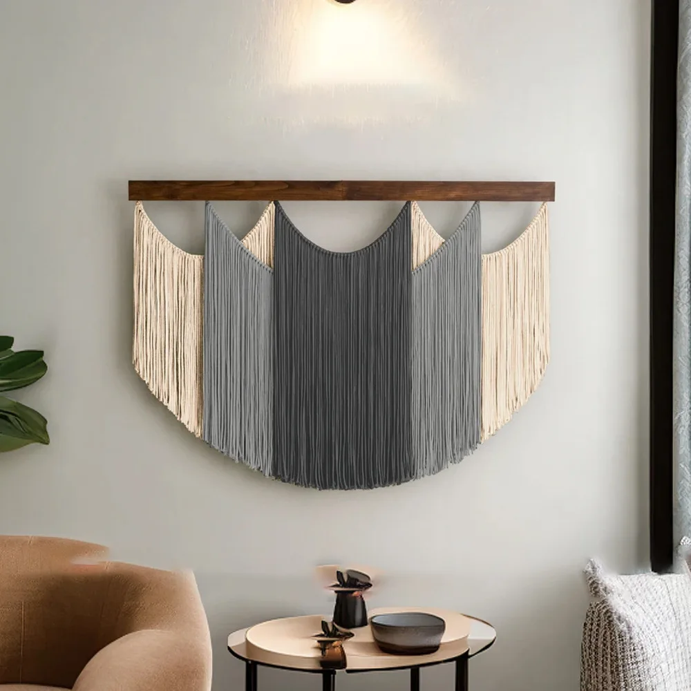 

Богемское плетеное вручную одеяло с бахромой, большое, для декора стен дома