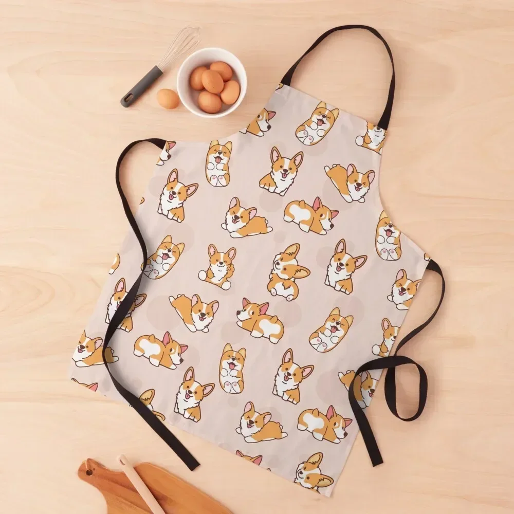 

Corgi Puppy Fun Apron Korean Dress kindergarten teacher Apron