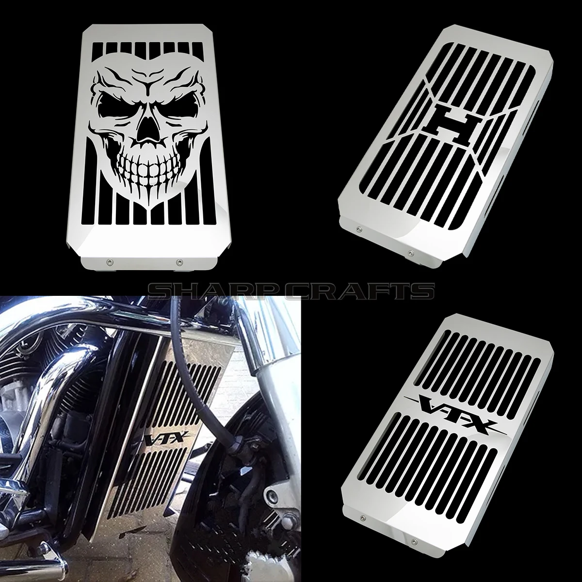 Top Quality Motorcycle Chrome Skull Radiator Grill Cover Guard Protector For Honda VTX1800 VTX 1800 C F N R S T 2002 - 2008 2007