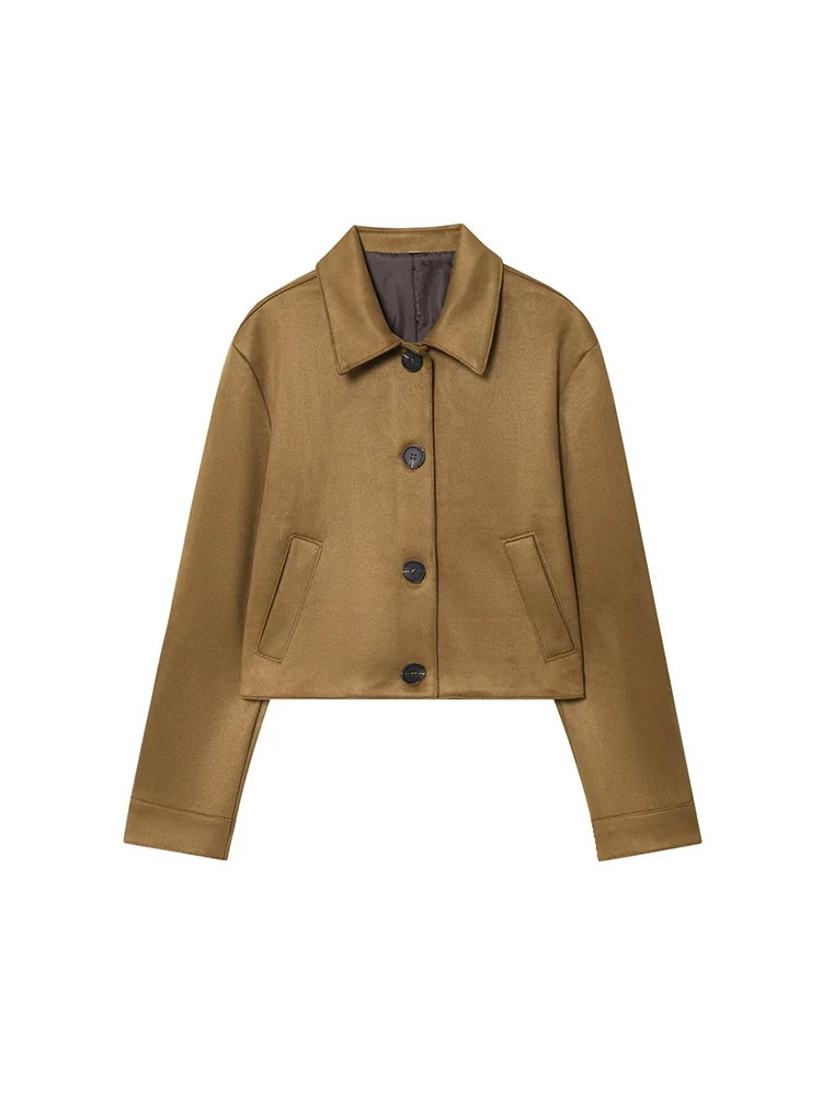 

Новая женская мода в европейском стиле, универсальный темперамент, простая однотонная замшевая куртка с эффектом текстуры