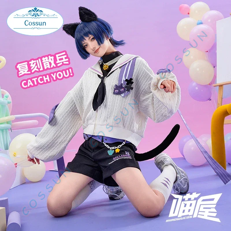 Meow House Shop Genshin Impact Wanderer Cosplay Costume Cos Game Anime Party Uniform Hallowen Play Role Clothes tail