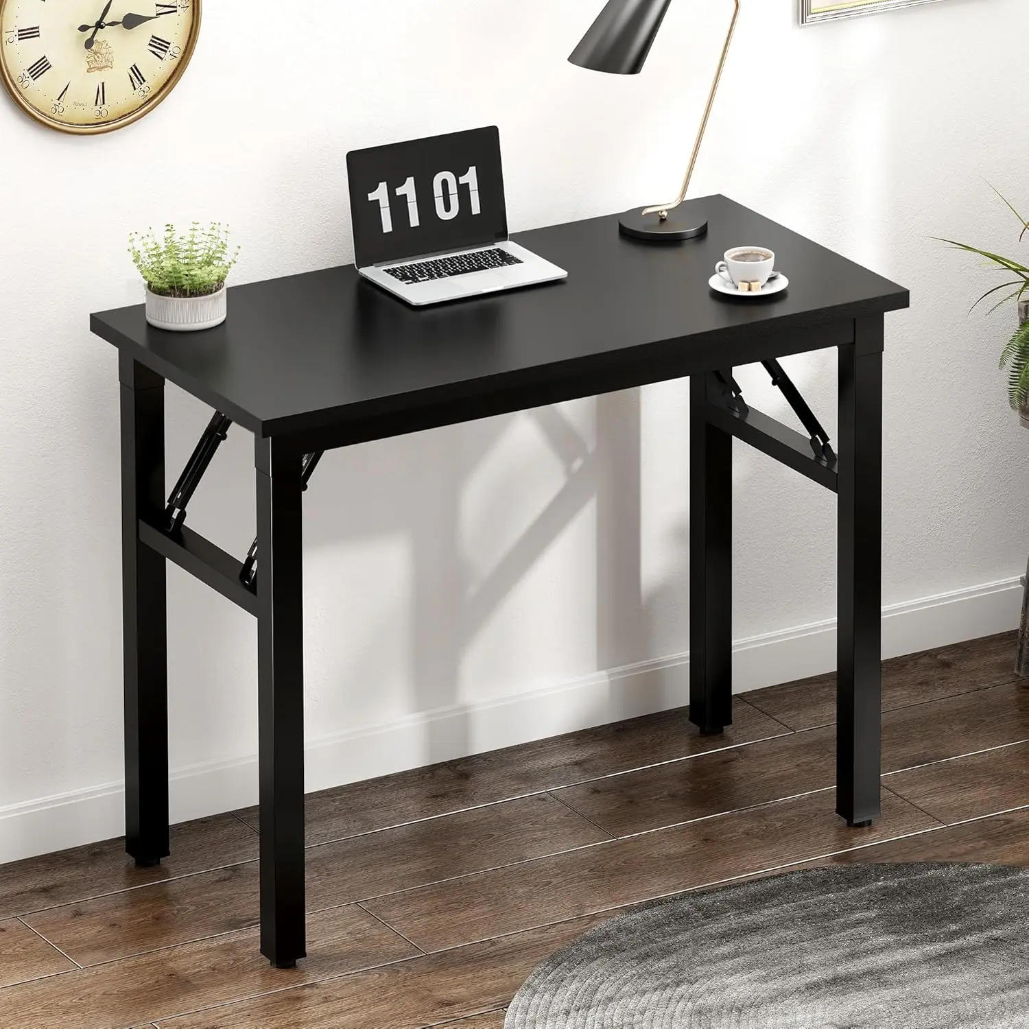 

Small Computer Desk 31.5 inches Folding Table No Assembly Sturdy Small Writing Desk Folding Desk for Small Spaces