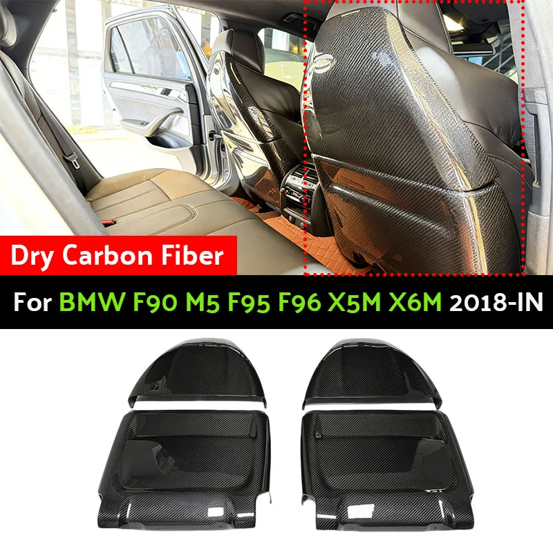 

Сухие чехлы на спинку сидений из углеродного волокна, салон автомобиля, декоративная панель, наклейка на панель для BMW F90 M5 F95 X5M F96 X6M 2018-IN