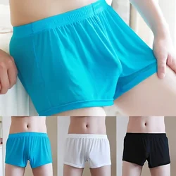 Men's Sexy Breathable Underwear Ultra-Thin Shorts Ice Silks Semitransparent Seamlesss Mens Underpants