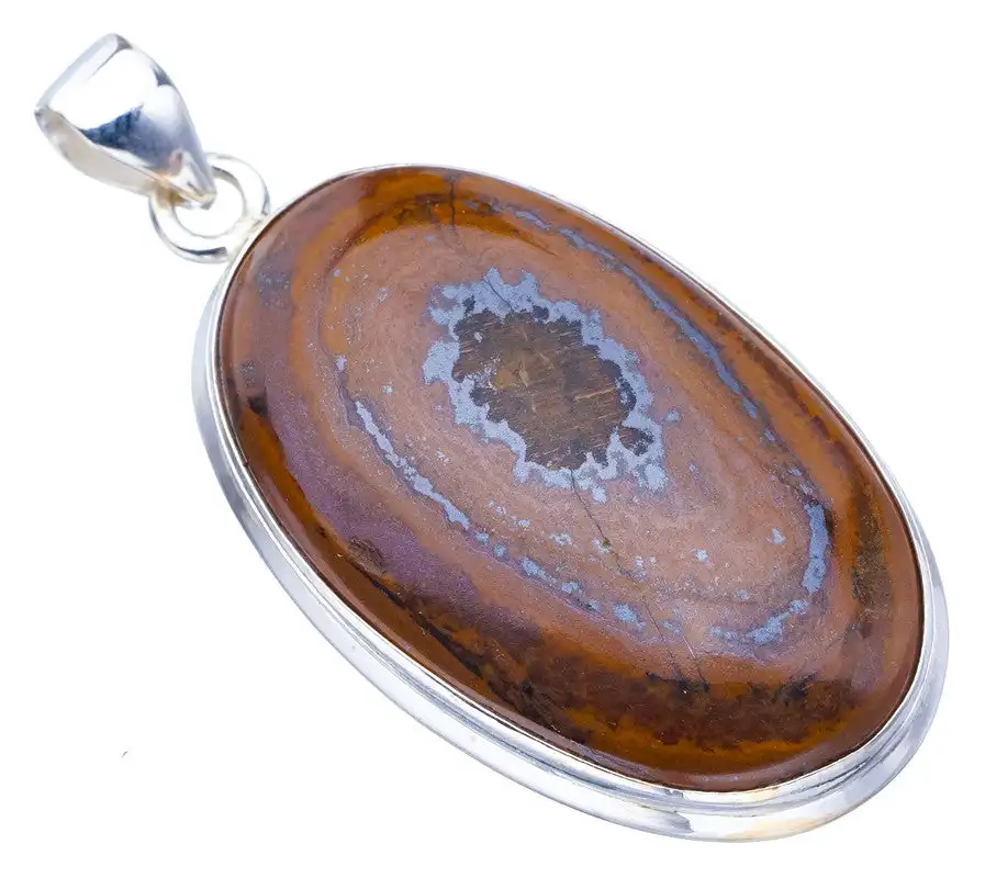 

StarGems Iron Tiger Eye Handmade 925 Sterling Silver Pendant 2" F5424