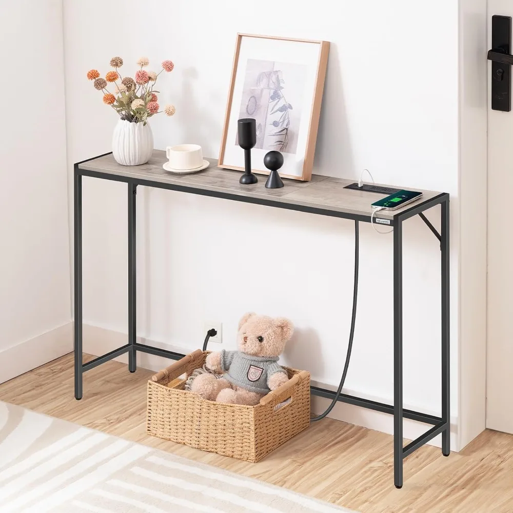 Mesa console estreita para sala de estar, mesa de entrada com usina, atrás da mesa do sofá, estilo simples,