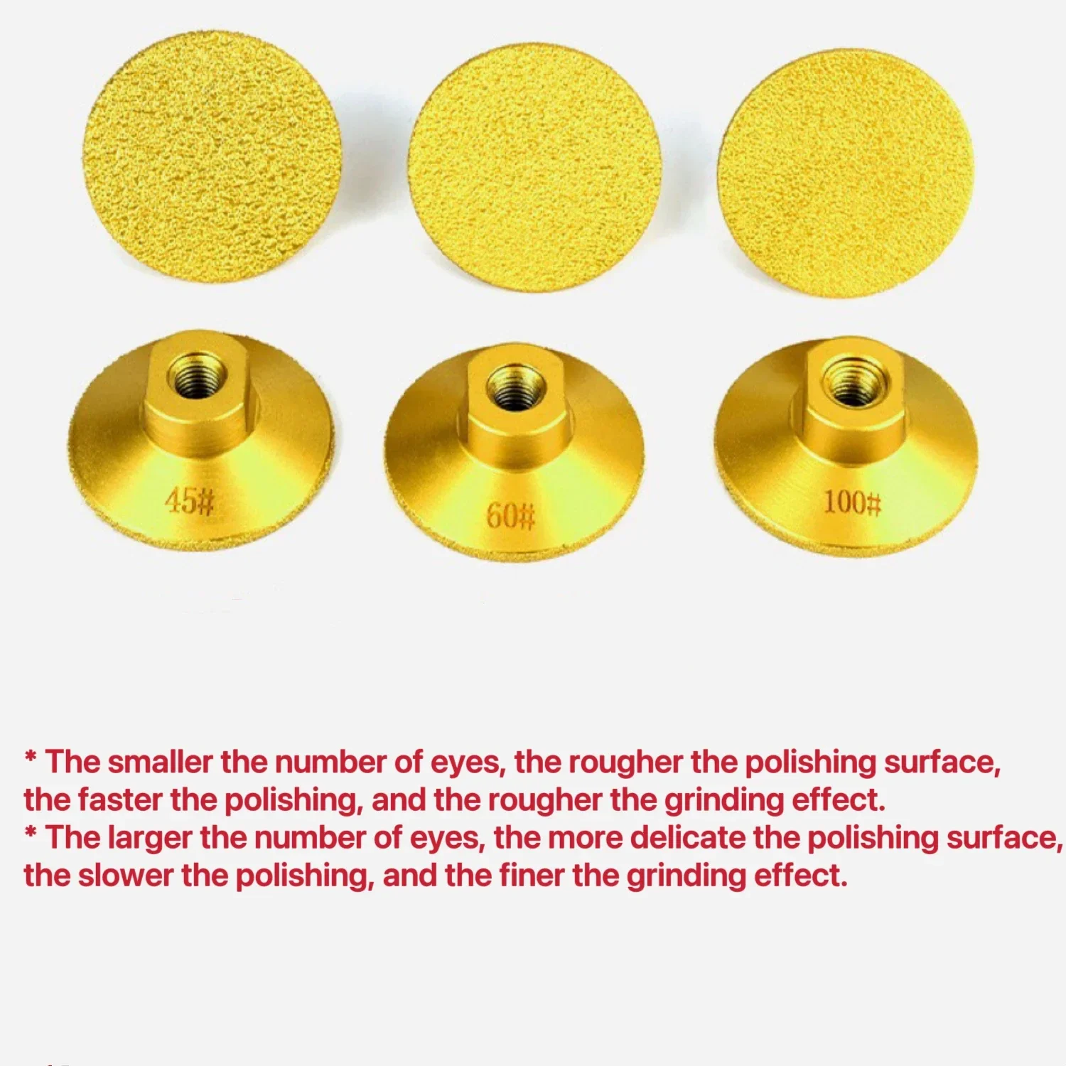 フラット研磨研削ヘッド、研磨石、大理石、クォーツ、花崗岩、CObblestone、効率的、研磨、45、60、100 # 漂白
