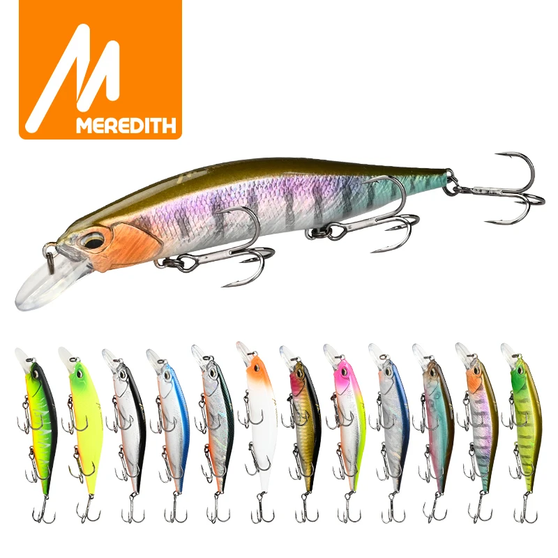 MEREDITH REALIS Jerkbait Minnow 110mm 17g SP Fishing Lures Hard Bait Multiple Colour For professional Fishing Hook Depth1-1.8m