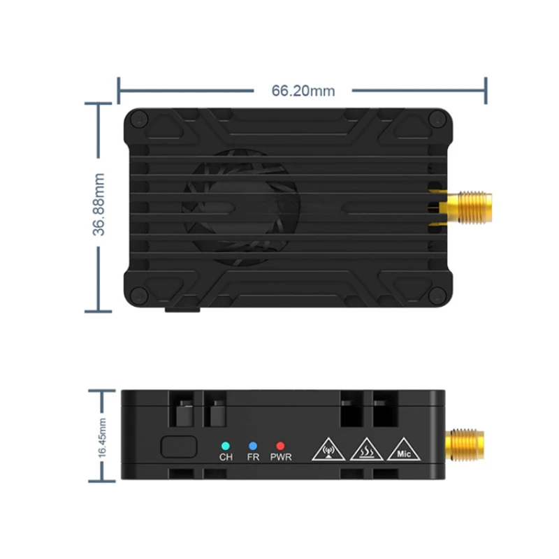 고출력 전송 TX 이미지 변속기, 장거리 피트 FPV 48g, 4.9G-6G, 10W, 80CH