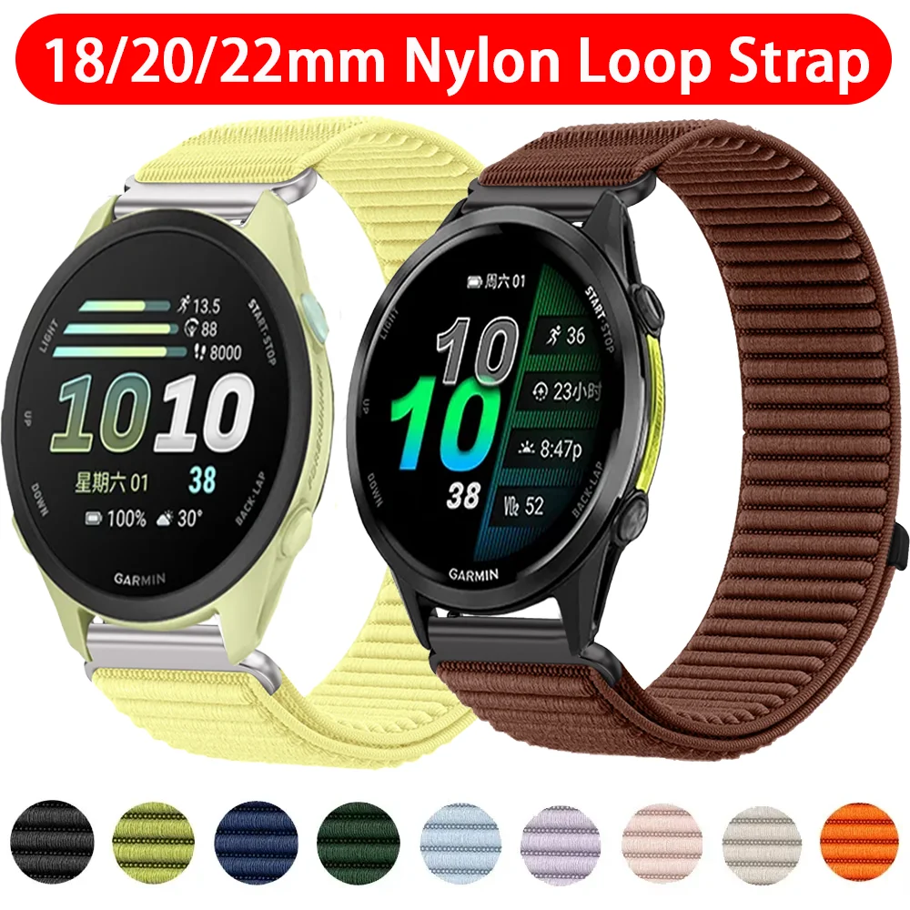 18/20/22mm Sport-Nylon-Schlaufenarmband für Garmin Forerunner 970 570 170 70 965 955 165 265 Venu 4 3 Armband Garmin Vivoactive 6 5