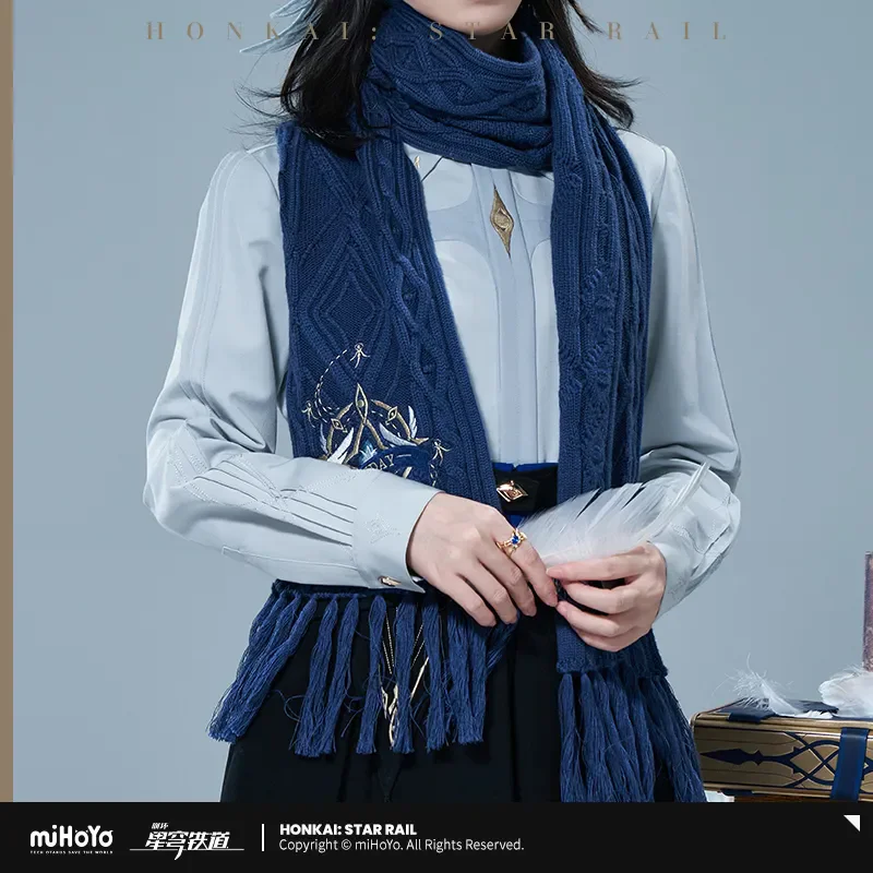 [Genuino] miHoYo juego domingo bufanda Honkai Star Rail domingo tema bufanda ropa ornamento Cachemira cálido chal Cosplay regalos de navidad
