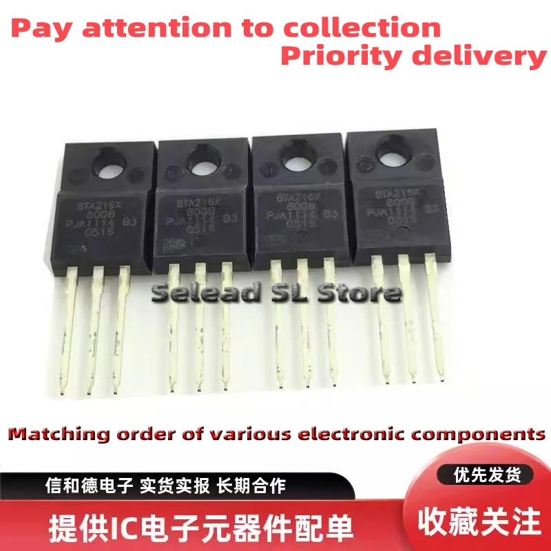 

10PCS/LOT BTA216X-800B 16A800V TO-220F BTA216X800B