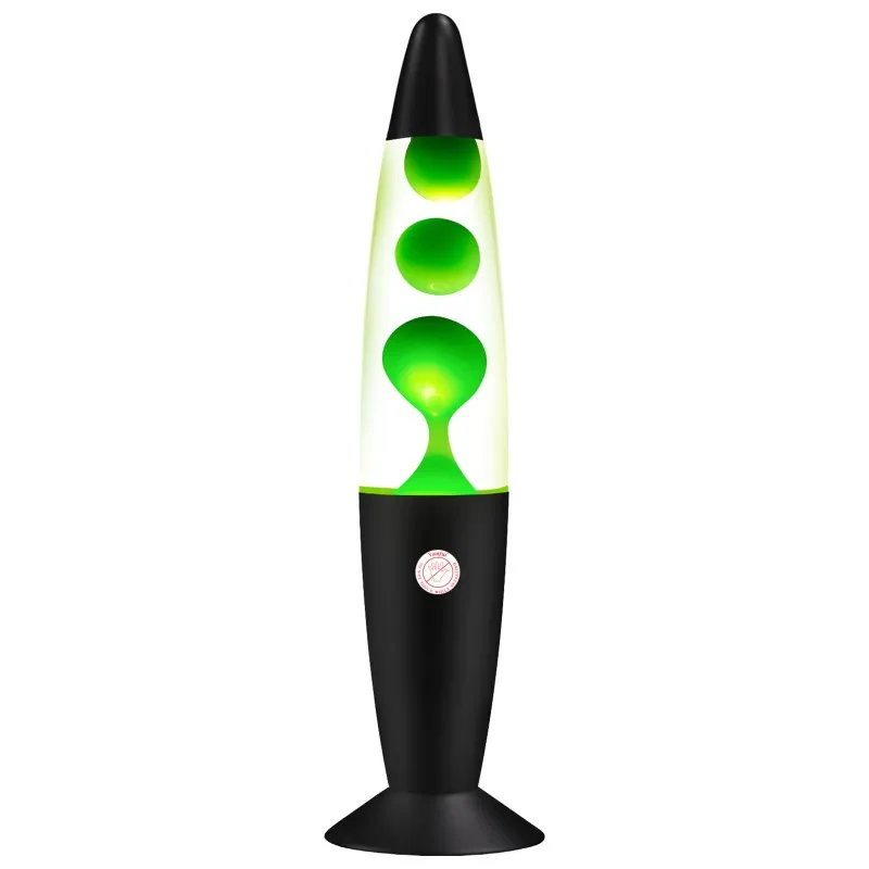 Black base as night light liquid movement green lava lamp