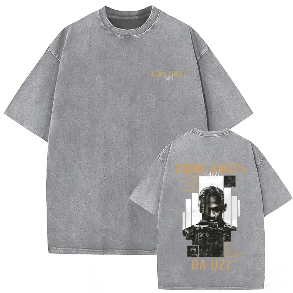 Vintage Washed Rapper DA Uzi Original Gangsta Album Merch 2026 T-shirt Hip Hop Fashion Pop Music T