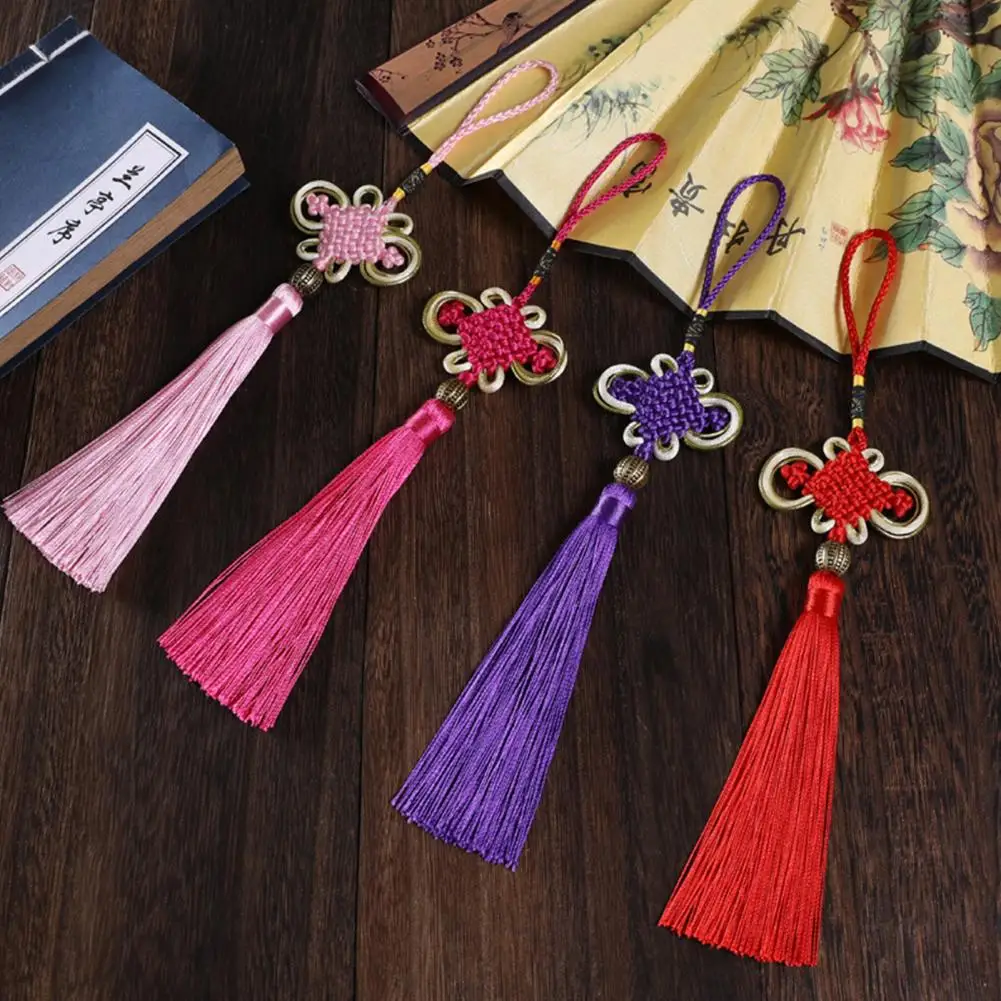 2 Pcs Chinese Knot Tassels Decoration Handmade Propitious Lucky Amulet Home Car Lantern Hanging Fringed Ornament New Year Gift