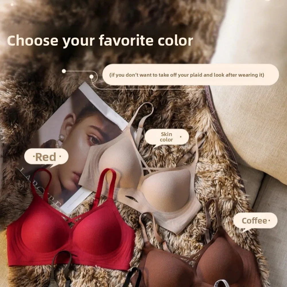 حمالة صدر رفيعة مجوفة بدون أثر ومضادة للترهل للنساء ملابس داخلية بلون سادة ملابس داخلية رياضية