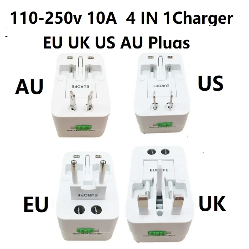 

EU US AU UK Plug Universal conversion plug 110-250v 10A AC Power Charger Socket International Plug Charger Adapter Converter