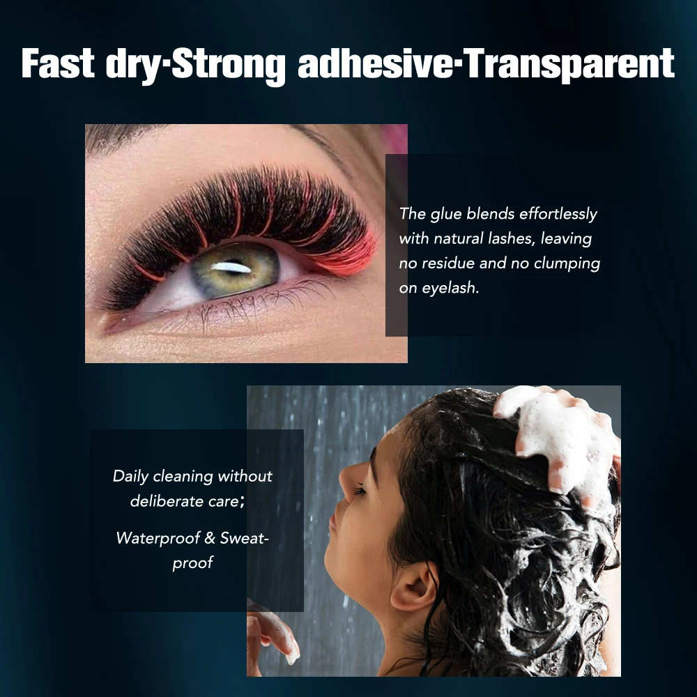 SUMFORMI 0.5s Dry Lash Glue Waterproof Thin Clear Adhesives for Eyelash Extensions insumos para extensión de pestañas Supplies