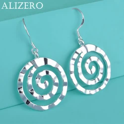Fashion 925 Sterling Silver spiral circle Earrings for Women charms fine party wedding Jewelry Christmas Gifts