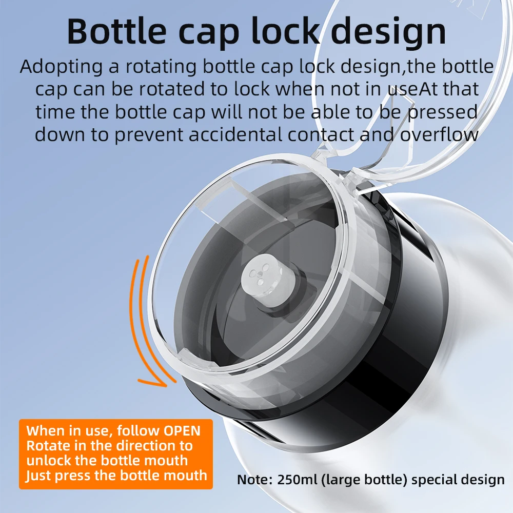 Natalink 60/150/250ml Empty alcohol bottles Refillable Press Pump Bottle Clear Dispenser Liquid Cleaner Tool(Non-alcoholic）