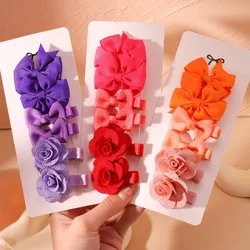 6Pcs/Set Cute Candy Color Flower Hairpin for Girls Y2k Butterfly Handmade Hair Clips  Kids Baby Hair Accessories Gift Wholesale