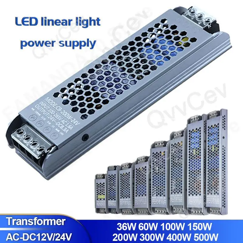 

Ultra Thin LED Drive Power Supply DC12V/24V Lighting Transformers Adapter Switch 60W 100W 150W 200W AC170-265V For LED Strips M2