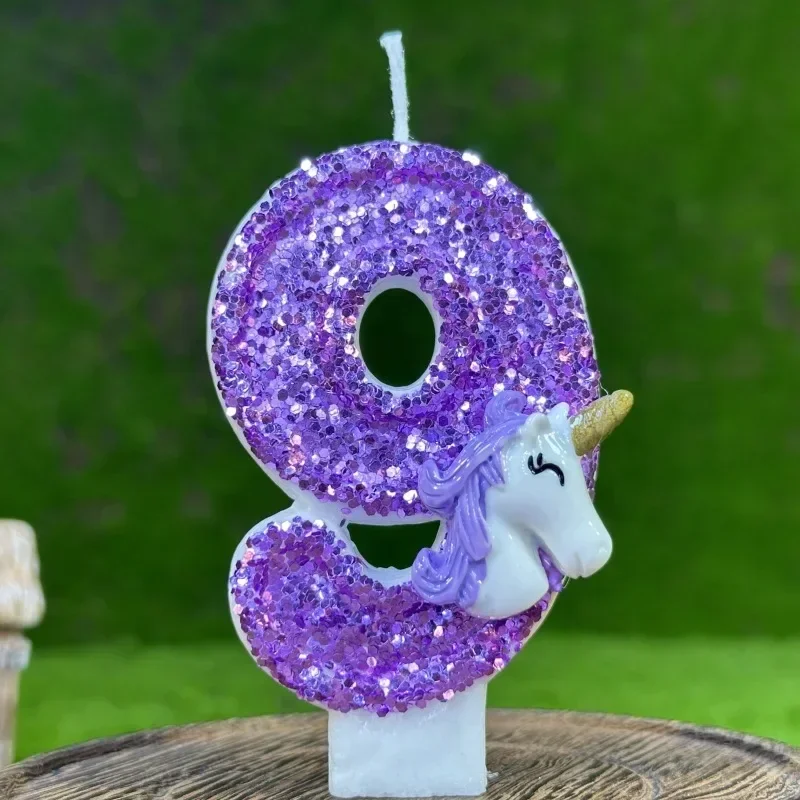 Unicorn Candle 0-9 Creative Digital Birthday Candle Cake Party Decoration One Year DIY Cake Decoration Anniversary Celebration