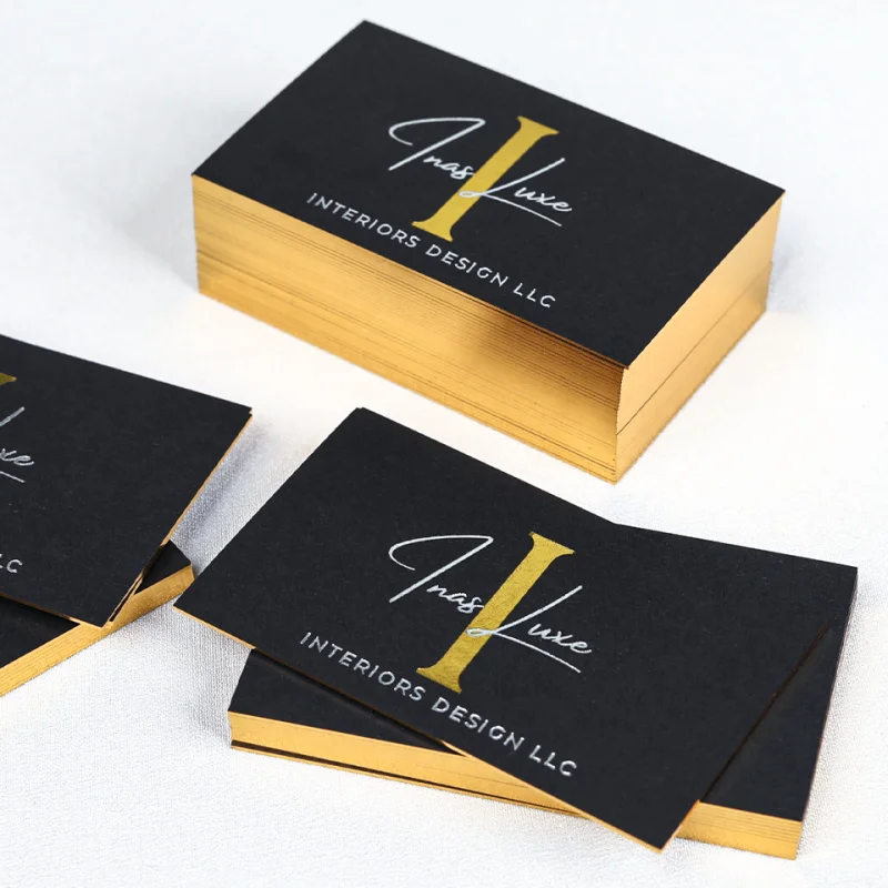 

20 0.Zhang.Custom.Customized black business card with foil logo hot stamping, cotton paper design enterprise visi