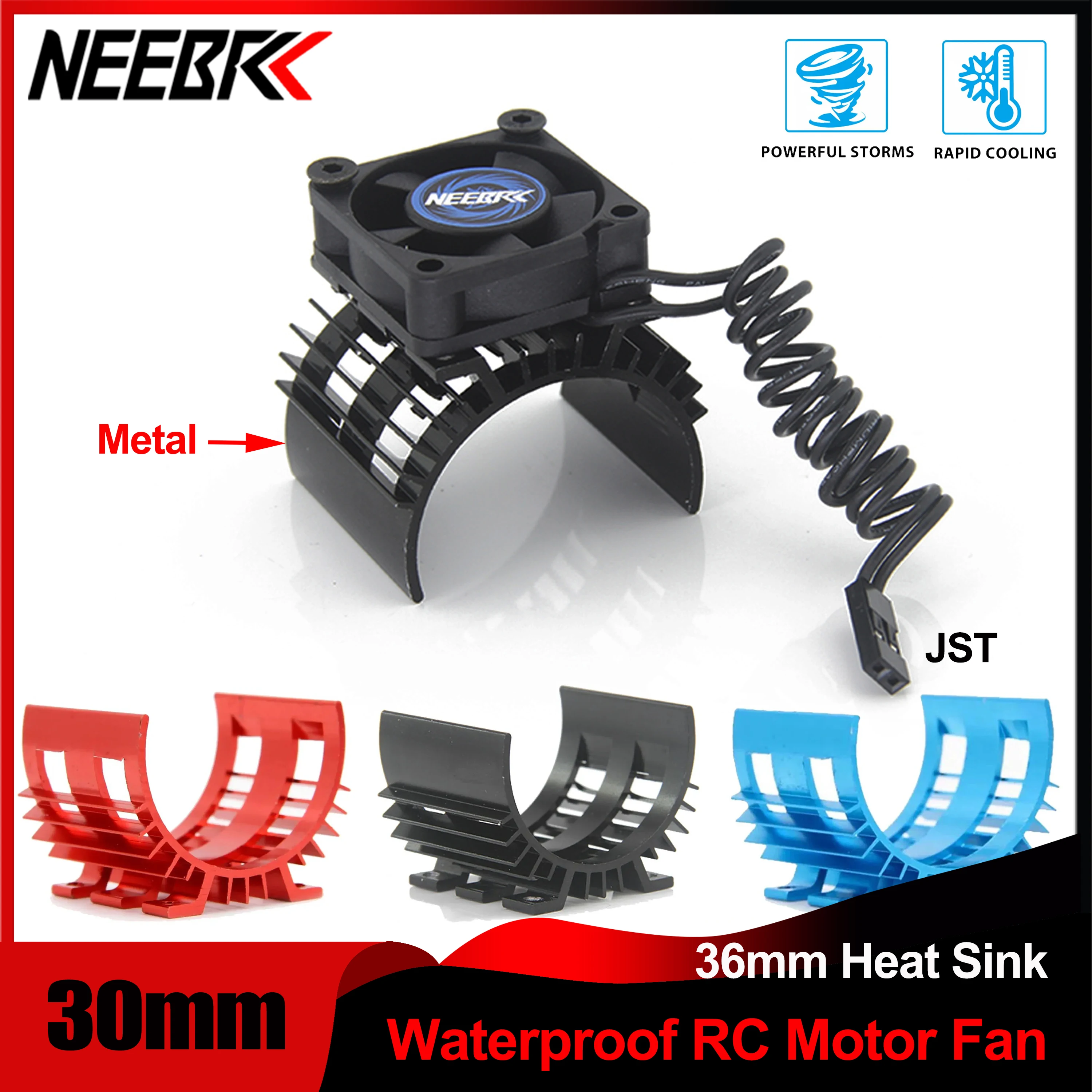 

NEEBRC 30mm RC Motor Cooling Fan Dual Ball Bearings 5V-12V 25000RPM Rapid Wind w/ Heatsink Holder for 3650 3660 Brushless Motor