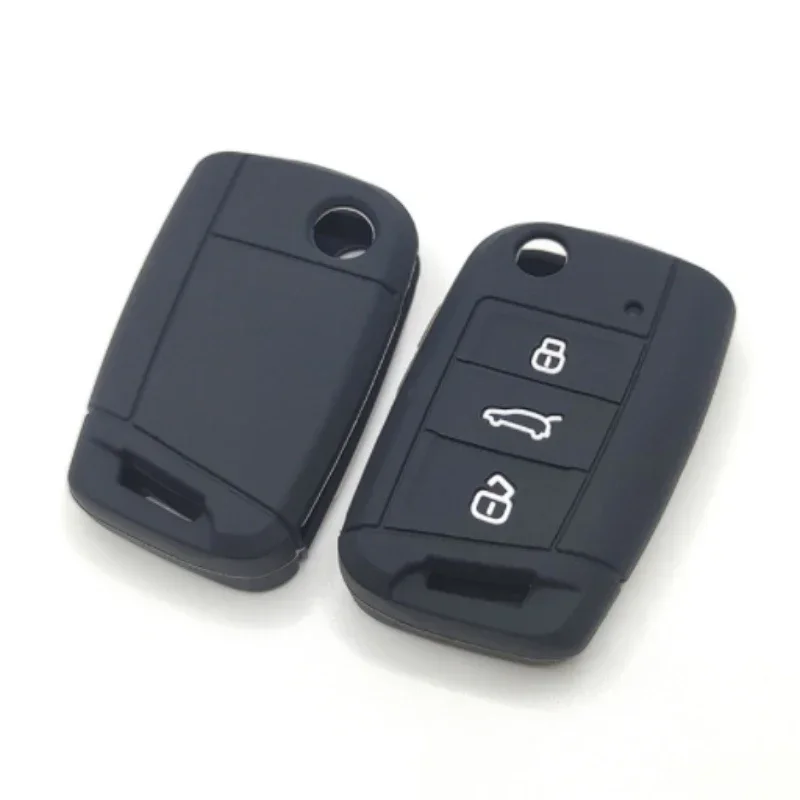 3 Button Flip Key Silicone Cover Fit for VW GOLF 7 MK7 SKODA SEAT 2014 2015 2016 FOB HULL OCTAVIA COMBI LEON IBIZA CUPTRA Case