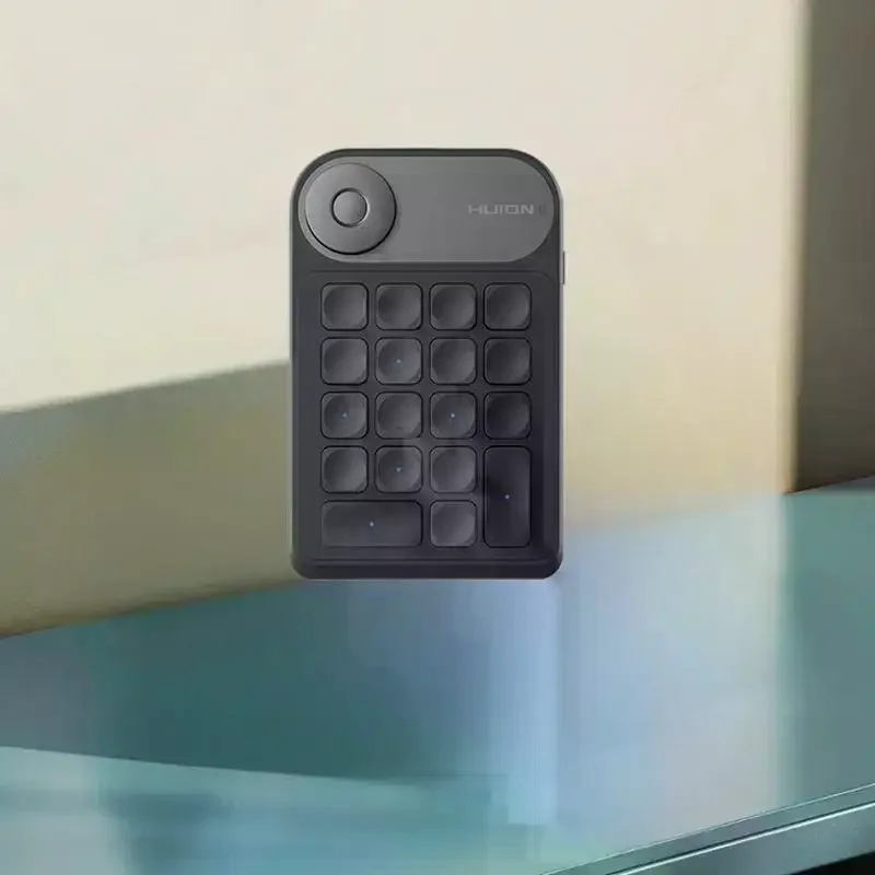 Advanced 18 Keys Huion K20 Mini Keyboard for Drawing Tablet, Phone, and PC, Includes Dial Controller.