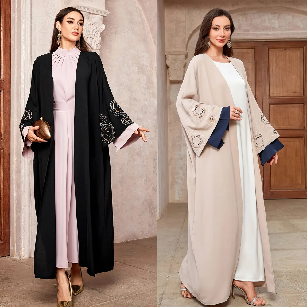 

Новое женское мусульманское модное платье-кардиган в арабском стиле Дубай, с рукавами «летучая мышь», элегантное, кружевное, летнее, 2026, для вечеринок