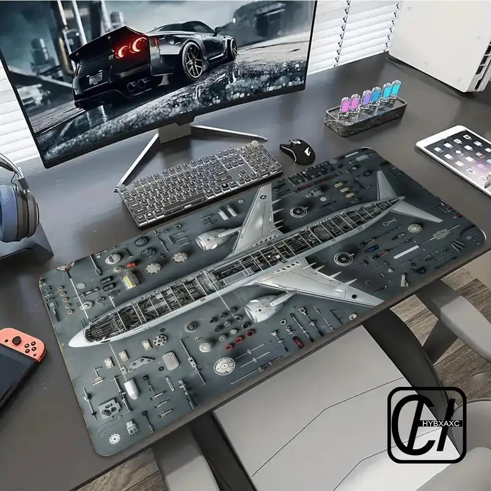 

Airplane Fighter Design Mouse Pad Hot Large Computer Office Game Table Mat XXL Rubber Anti-slip Keyboard HYB XXC Long Desk Pads