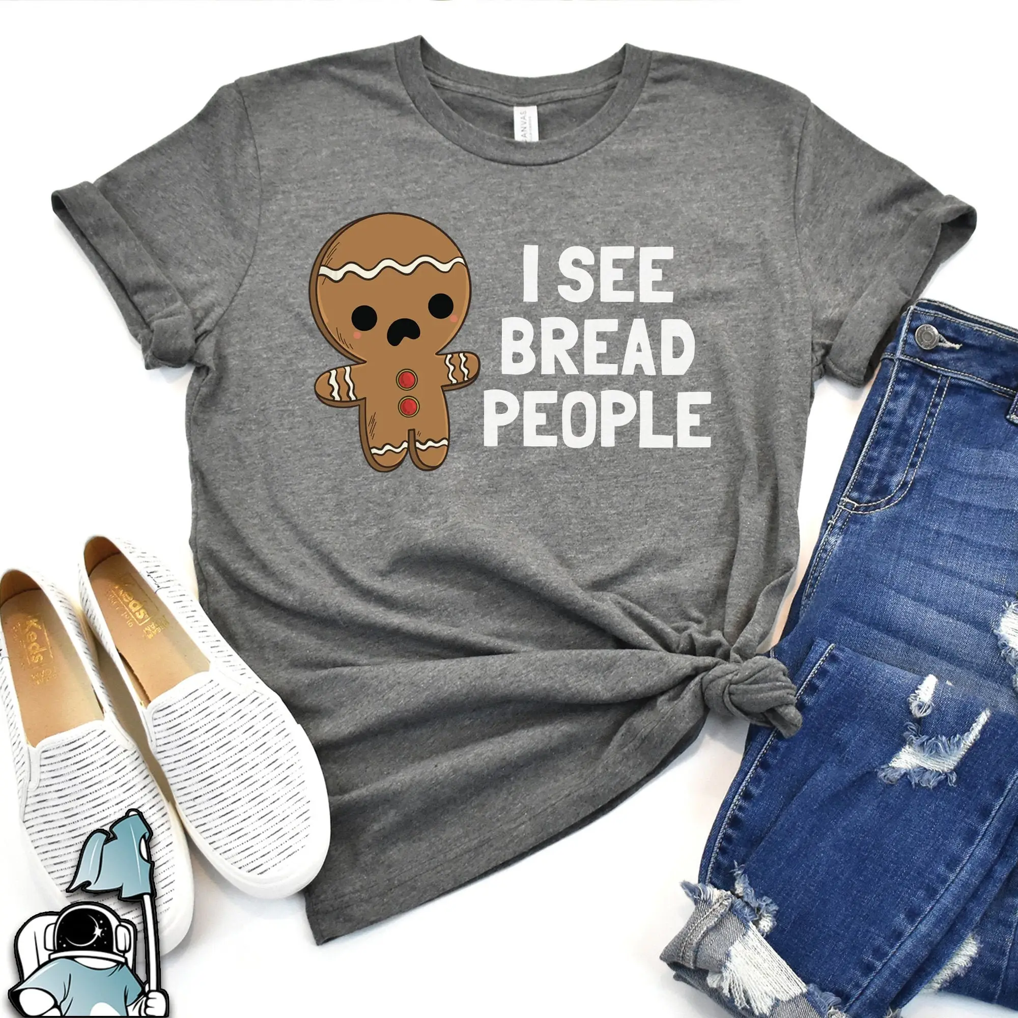 Gingerbread T Shirt s Man I See Bread People Christmas Holiday Party Festive Baking