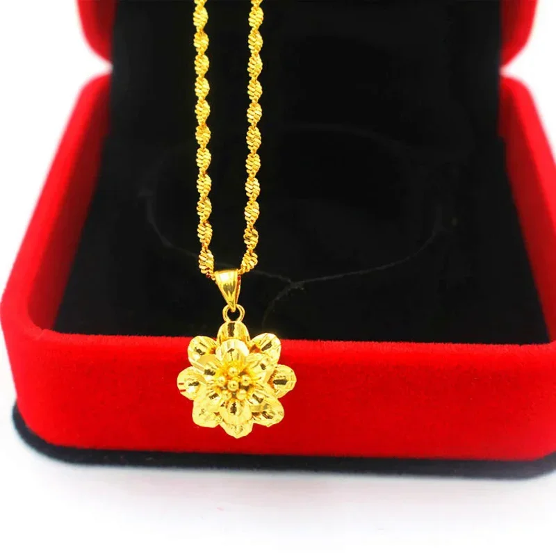 

European currency Vietnam gold pendant for a long time does not fade necklace Jewelry Korean girlfriend gift