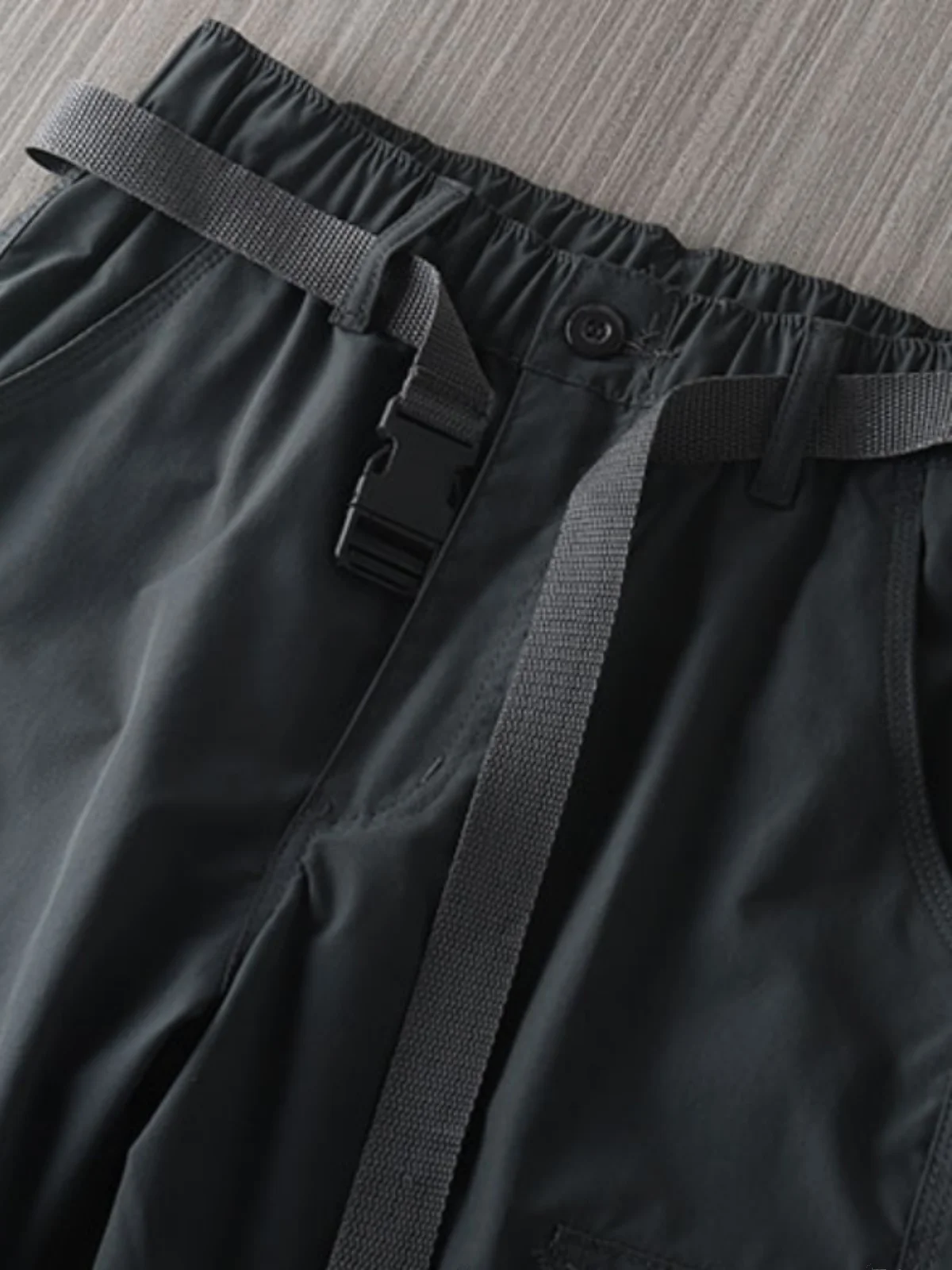 Detachable Men's Outdoor Windproof Waterproof Workwear Casual Pants Straight Leg Trousers Belt Fashion Urban Style Spring Summer