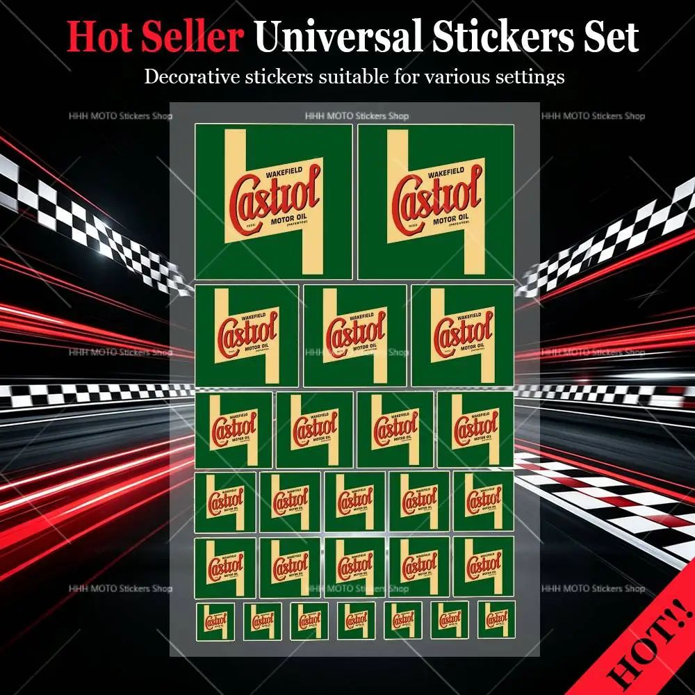 C-CASTROL New Universal Car Motorcycle Helmet Tail Box Modified Stickers Computer Suitcase Phone Ipad Case Stickers Decor