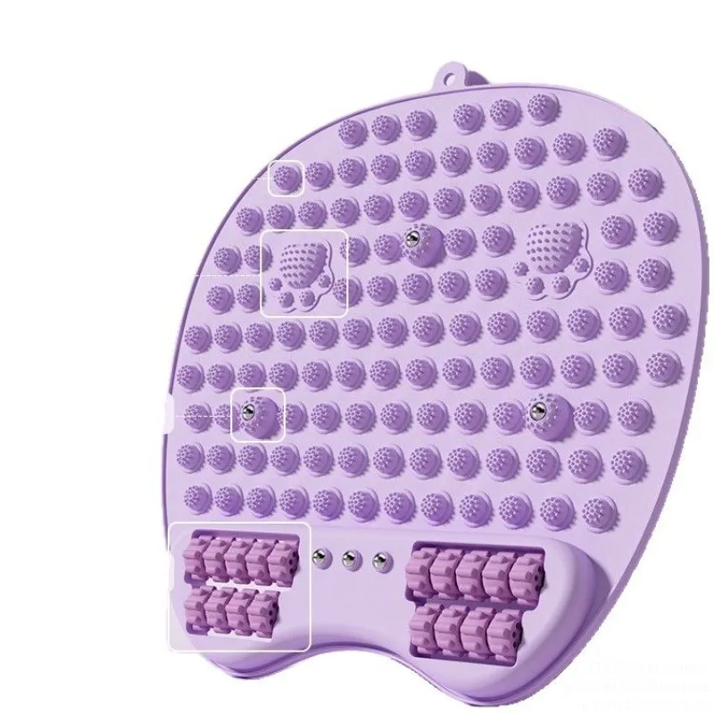 

TCM Fingerprinting Board, Super Jogging Foot Massage Pad with Roller Two-in-one Soft Silicone Special for Indoor Running in Situ