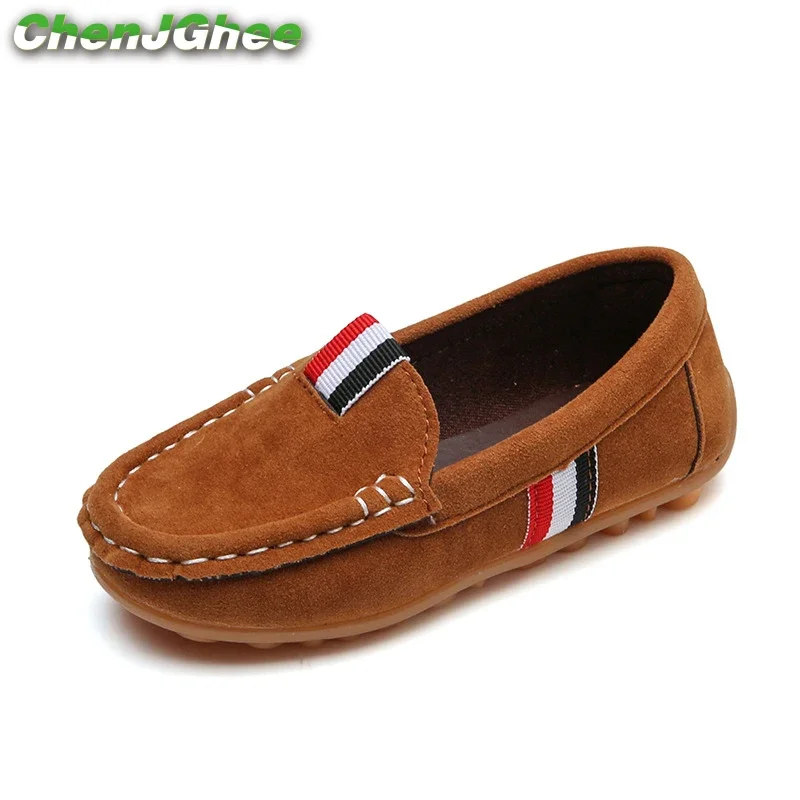 Mocassins de slip-on infantil, tênis casual para criança, meninos grandes, clássico, versão clássica, moda infantil, macio, 4 cores