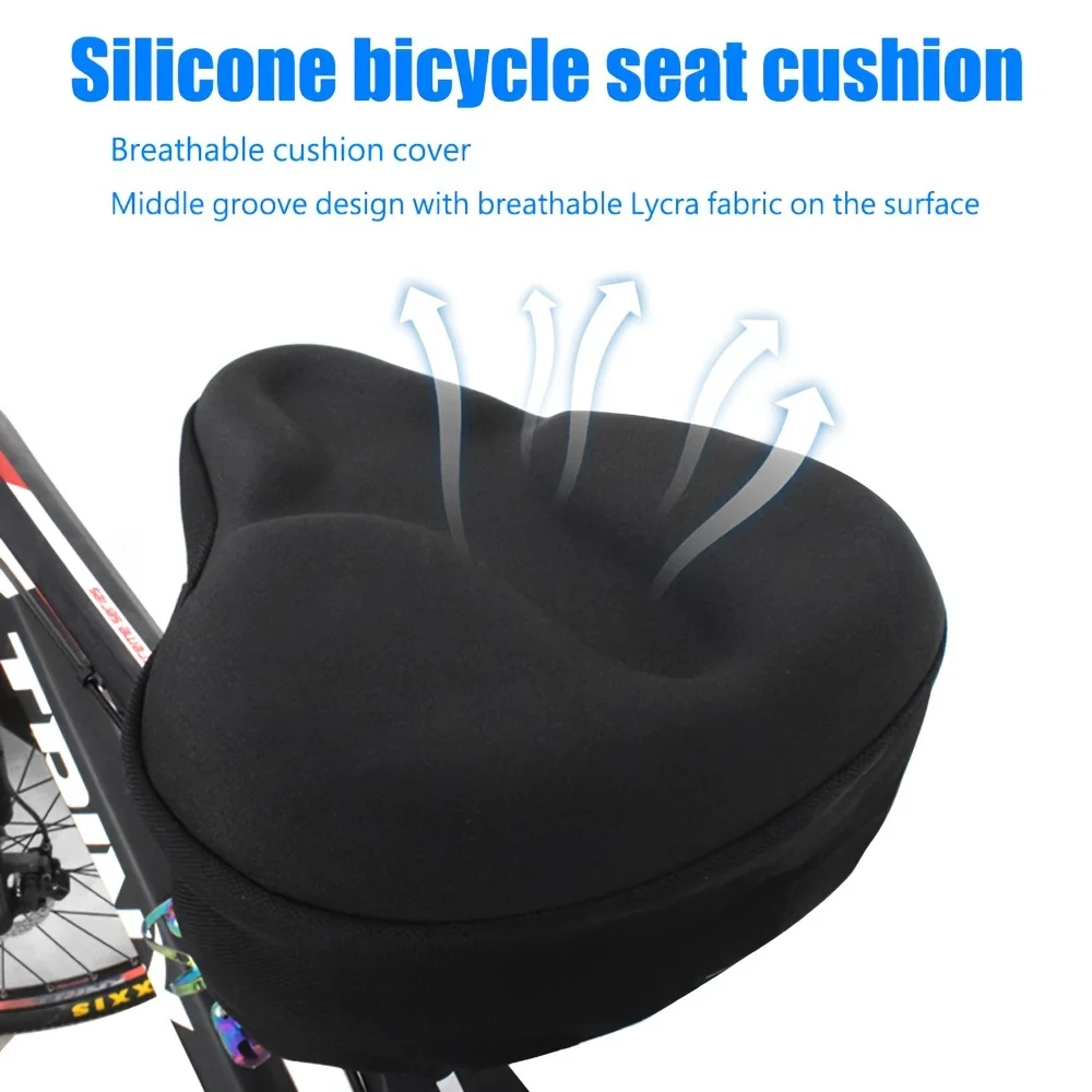 AliExpress NONE An ultra-soft three-dimensional silicone bicycle seat cover, shock-absorbing, anti-slip and breathable bicycle seat